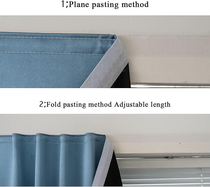 AJAZZ 100% Blackout Stick Curtain Portable Blackout Curtains Adhesive Curtains - Image 6