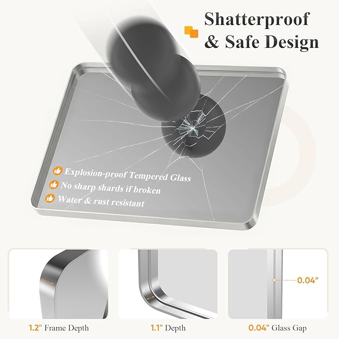 NEWBULIG 28X32 Inch Bathroom Mirror - Image 4