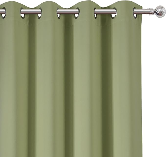 LEMOMO Sage Green Thermal Blackout Curtains/52 x 95 Inch/Set of 2 Panels Room - Image 6