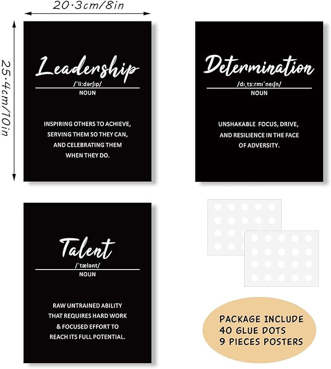 Outus 9 Pieces Inspirational Phrases Posters Wall Decor Motivational Sayings - Image 2