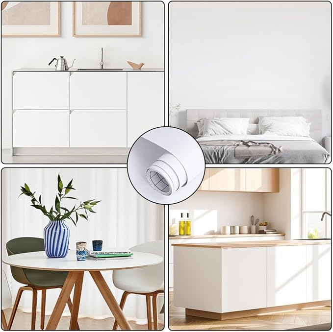 Arthome 17"x240" White Contact Paper, Peel and Stick Matte Wallpaper, Self - Image 5