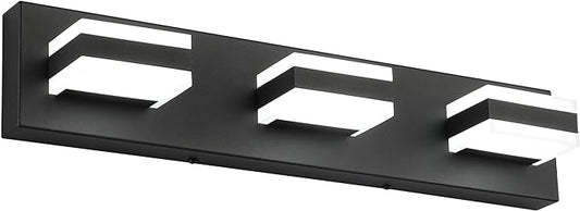 SOLFART Black Bathroom Vanity Light Fixtures Over Mirror LED Dimmable 3 Lights by SOLFART