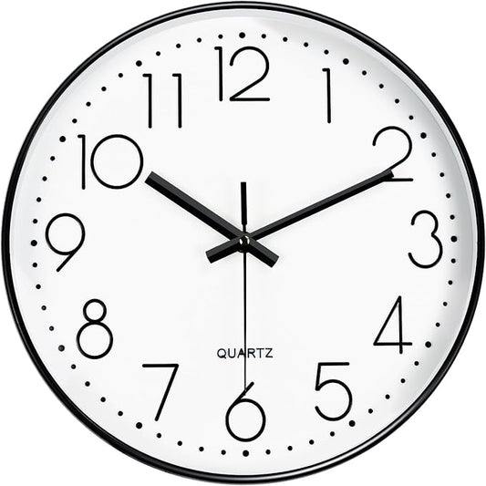 Wall Clock, Silent Wall Clocks Battery Operated 10 Inch Modern Non Ticking by MABPEDO