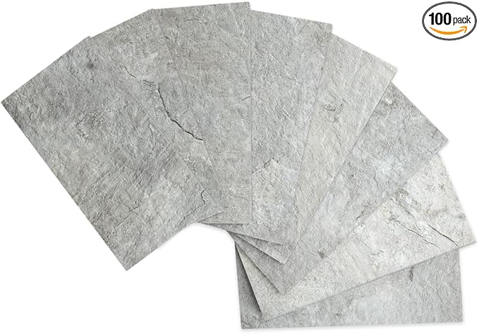 AULIGET 100 Piece Mountain Rock Peel and Stick Backsplash Wall Tiles, Laundry by AULIGET