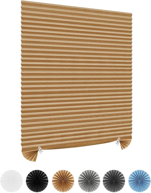 Window Blinds Cordless No Drill Cut to Size Clip On Stick On Self Adhesive by Maritown