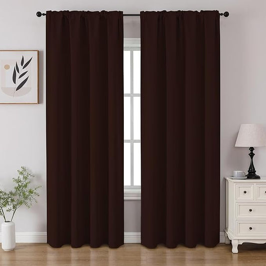 CUCRAF Blackout Curtains 108 inch Length 2 Panels Set, Rod Pocket Room by CUCRAF