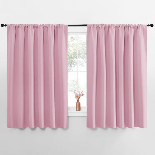 NICETOWN Blackout Curtains for Bedroom, Rouge Pink, 1 Pair, 62 by 63-inch by NICETOWN