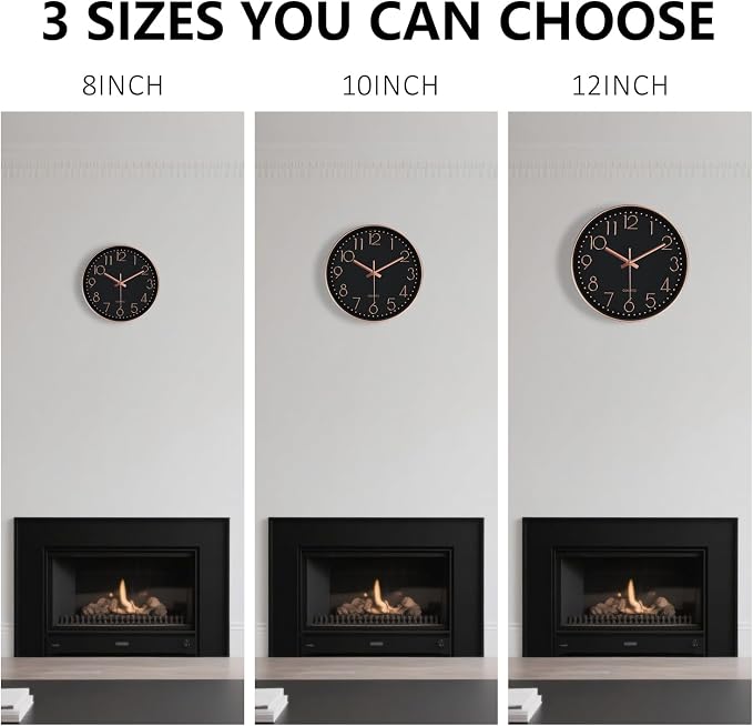 Wall Clock, Silent Wall Clocks Battery Operated 10 Inch- Modern Non Ticking - Image 8