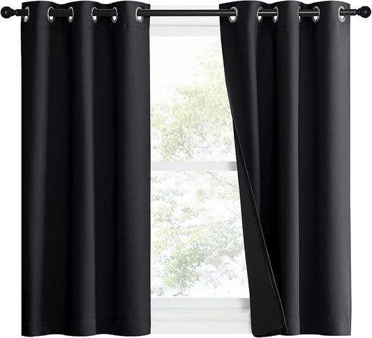 NICETOWN Complete 100% Blackout Curtain Set, Double Panels, Thermal Insulated & by NICETOWN