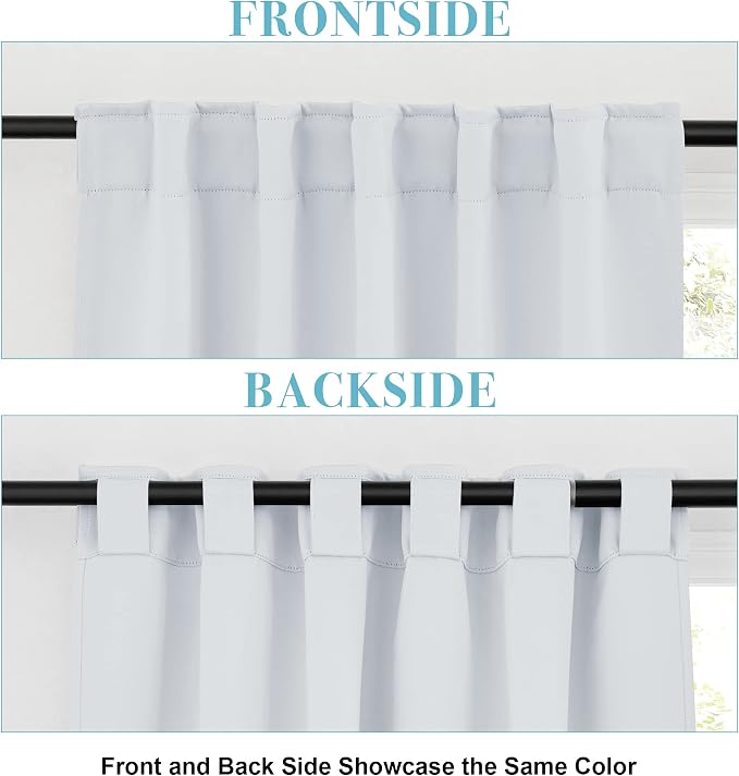 RYB HOME Room Darkening Kitchen Curtains 2 Panels Set, Thermal Insulated Small - Image 2