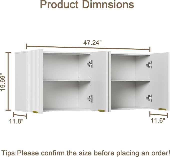 ChooChoo 4 Doors Wall Cabinet Laundry Room, Bathroom Wall Cabinet - Image 3