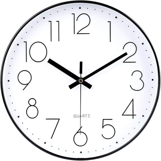 jomparis 12 Inch Wall Clock Silent Non Ticking Battery Operated Quartz Modern by JOMPARIS