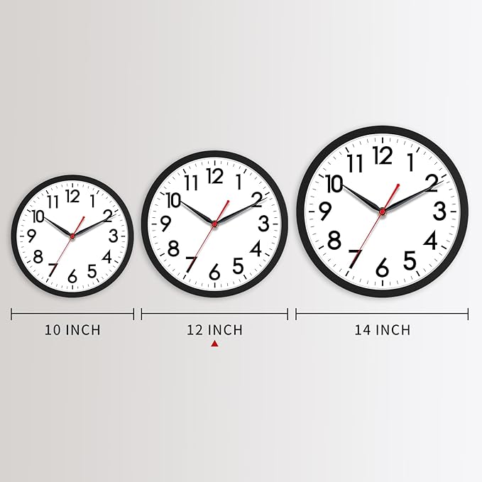 AKCISOT 12 Inch Wall Clock Silent Non-Ticking Modern Wall Clocks Battery - Image 3