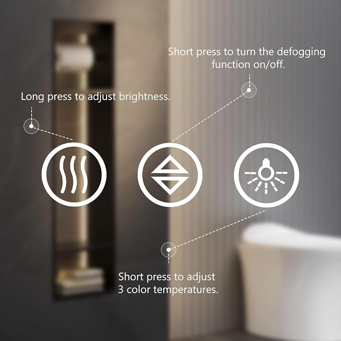 NEWBULIG 28X20 Inch LED Bathroom Wall Mirror - Image 3