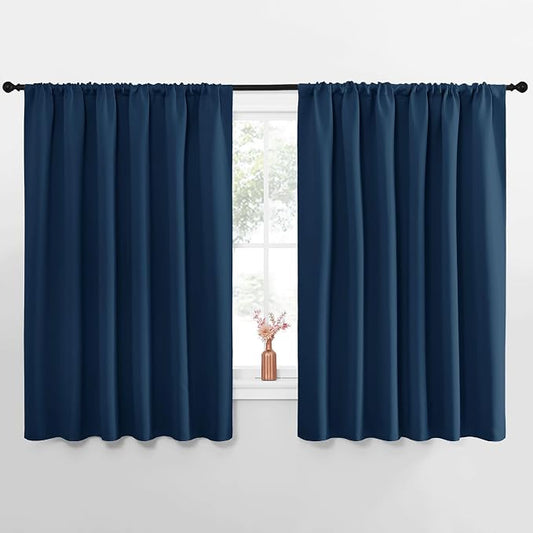 NICETOWN Blackout Curtains for Bedroom, Moroccan Blue, 1 Pair, 62 by 63-inch by NICETOWN