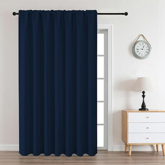 CUCRAF Navy Blue Blackout Curtains Customize, Rod Pocket Room Darkening Curtain by CUCRAF