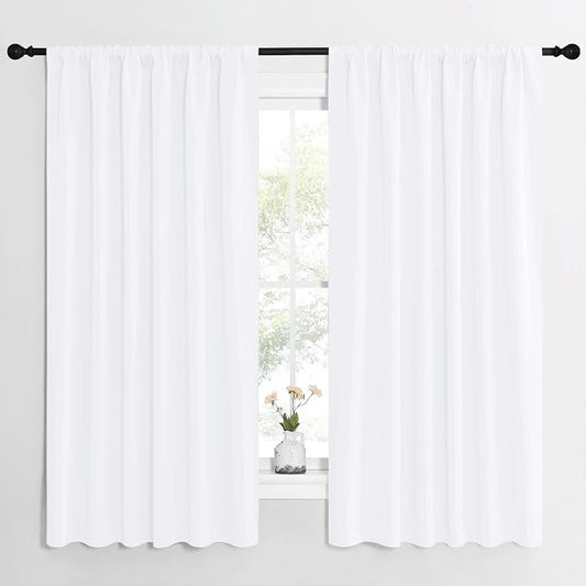 NICETOWN White Curtains, 50% Light Blocking Curtain Panels by NICETOWN