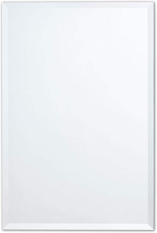 Better Bevel Frameless Rectangle Mirror | 18" x 40" Bathroom Wall Mirror by Better+Bevel