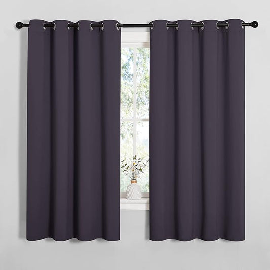 NICETOWN Greyish Purple Blackout Curtains 68 inches Length by NICETOWN