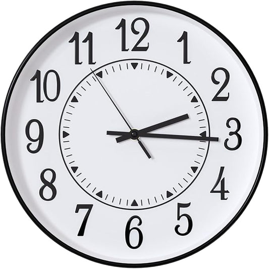 Wall Clock Modern Non-Ticking Battery Operated Silent Wall Clocks Simple Style by BAKBRAND