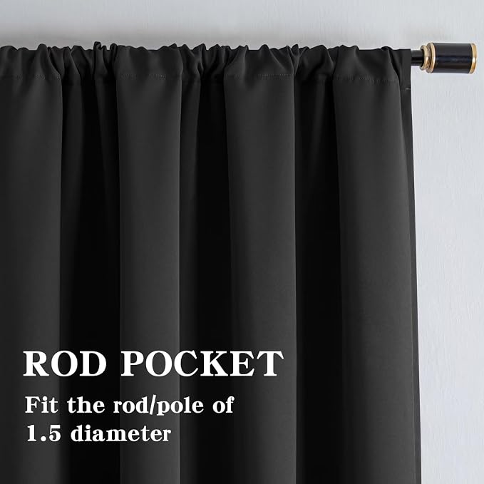 IGEMAEVE Blackout Curtains for Bedroom 1 Panel, Custom Curtains Thermal - Image 2