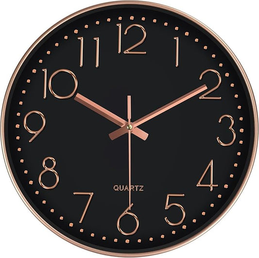 Wall Clock, Silent Wall Clocks Battery Operated 10 Inch- Modern Non Ticking by MABPEDO