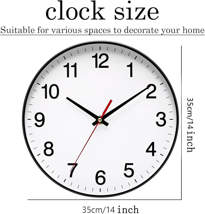 Spinaround Wall Clock, Modern Wall Clocks Battery, Silent Non-Ticking Analog - Image 2