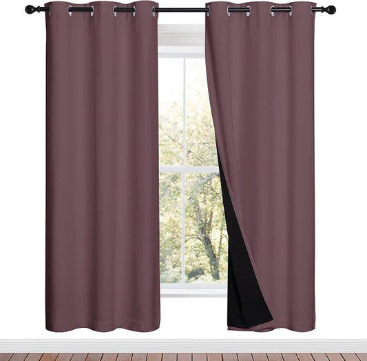 NICETOWN 100% Blackout Window Curtain Panels, Full Light Blocking Drapes by NICETOWN