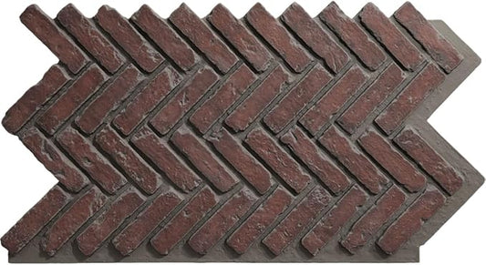 EverStone Herringbone Faux Brick Panel, 46 1/2"W x 25 1/4"H x 1"D, Stratus Color by EkenaMillwork