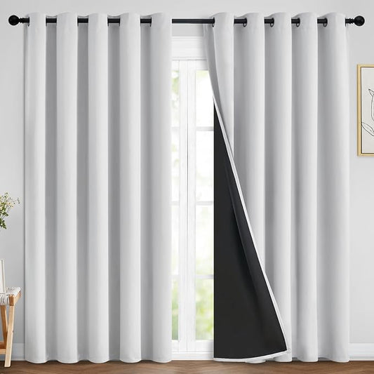 Yakamok 100% Blackout Curtains 84 Inches Long, 2 Thick Layers Heat and Full by Yakamok