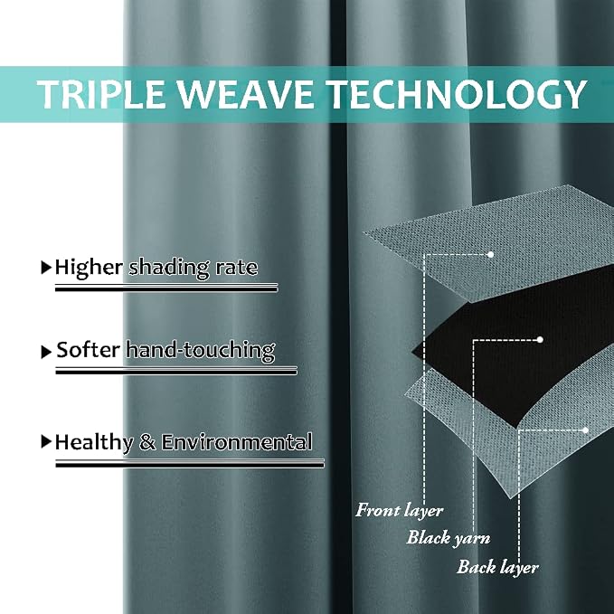 NICETOWN 100% Blackout Window Curtain Panels, Cold and Full Light Blocking - Image 6