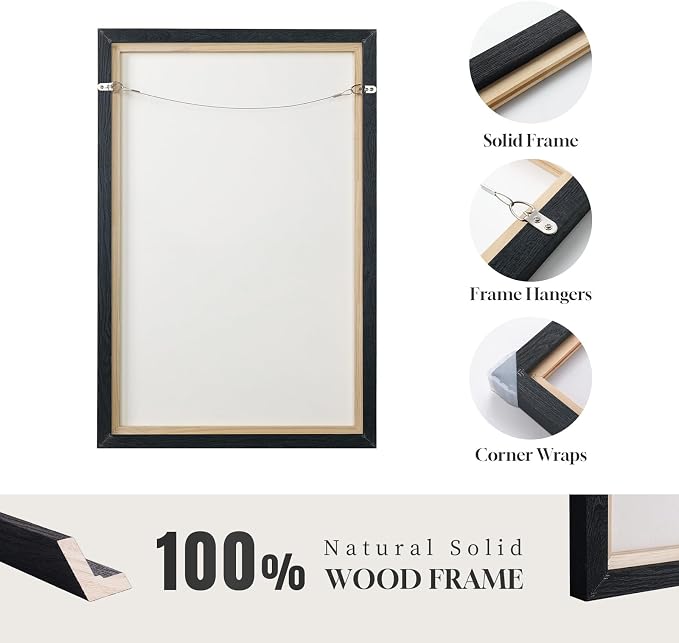 Extra Large Framed Neutral Abstract Wall Art, Vertical Modern Canvas Prints - Image 6