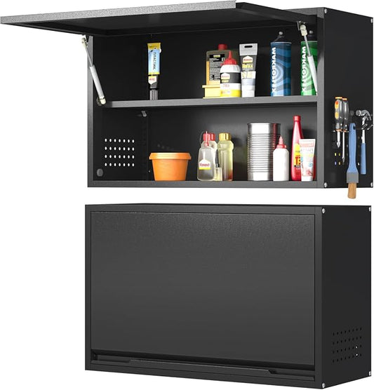 Garage Wall Cabinet, Floating Metal Wall Cabinet by Yoonkool