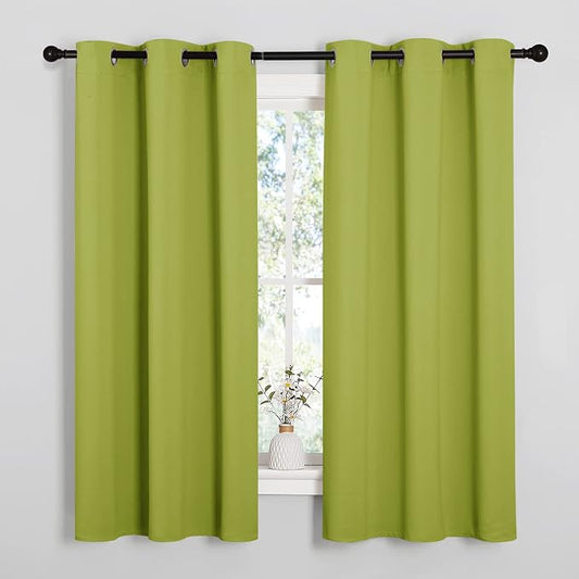 NICETOWN Fresh Green Blackout Curtains 40 inches Length by NICETOWN