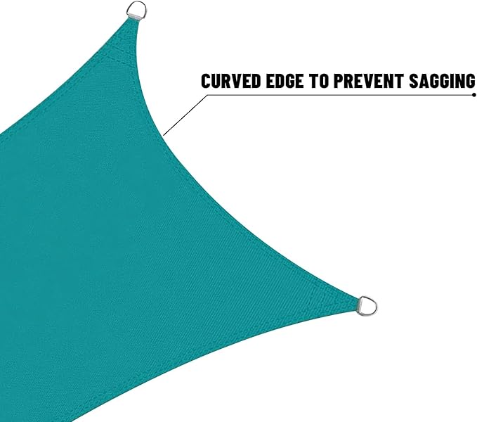 LOVE STORY Right Triangle 10'x15'x18' Waterproof Sun Shade Sail Canopy UV Block for Outdoor Patio Backyard Carport,Turquoise Blue(We Make Custom Size)
