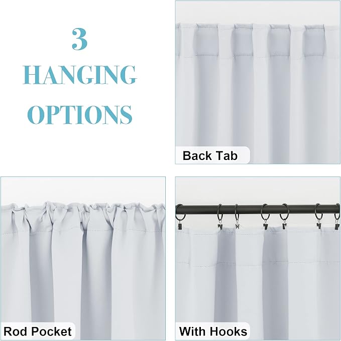 RYB HOME Blackout Curtains for Living Room, Privacy Thermal Insulating Window - Image 2
