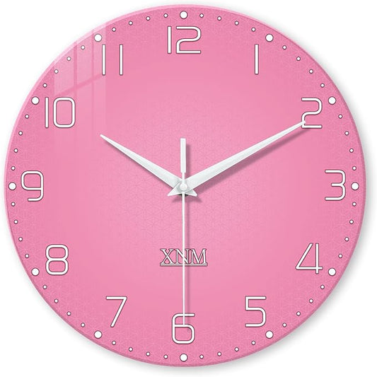 XNM Decorative Wall Clocks for Living Room Girls Pink Large Wall Clocks Battery by XNMwallclock