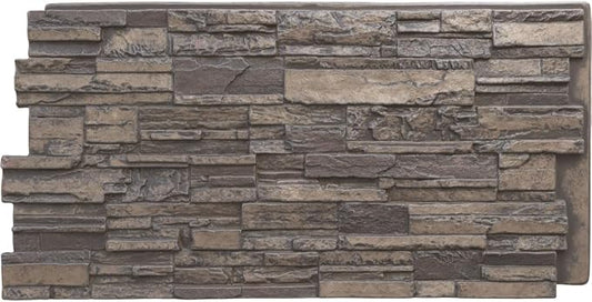 EverStone Cascade Faux Stone Panel, 48 5/8"W x 24 3/4"H x 1 1/4"D, Cascade by EkenaMillwork