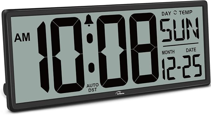 WallarGe 14.5'' Large Digital Wall Clock Battery Operated by WallarGe