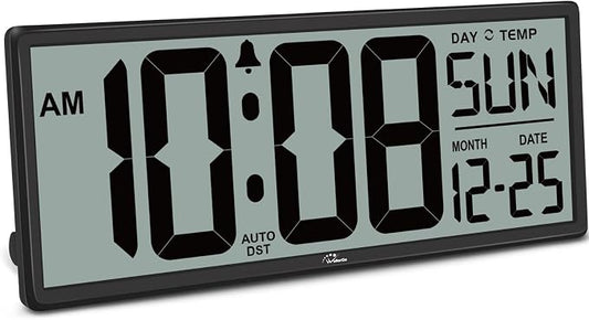 WallarGe 14.5'' Large Digital Wall Clock Battery Operated by WallarGe