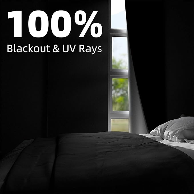 NIGHTON Portable Blackout Curtains 54"×59", Strong Hook and Loop Tape Strips - Image 2