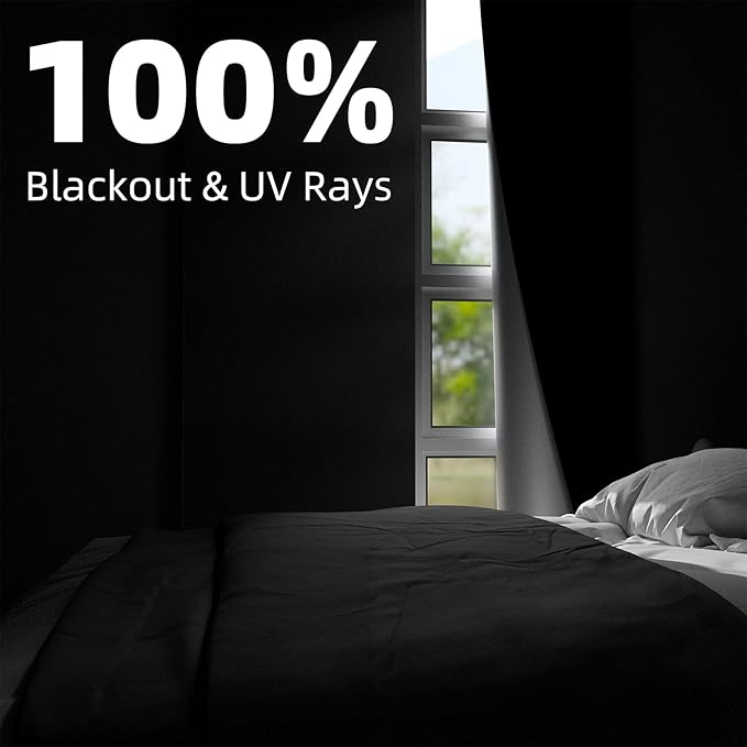 NIGHTON Portable Blackout Curtains 150"×59", Strong Hook and Loop Tape Strips - Image 2