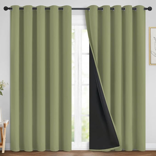 Yakamok 100% Blackout Window Curtain Panels, Heat and Full Light Blocking Drapes by Yakamok