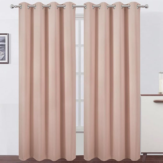 LEMOMO Blush Thermal Blackout Curtains/52 x 95 Inch/Set of 2 Panels Room by Lemomo