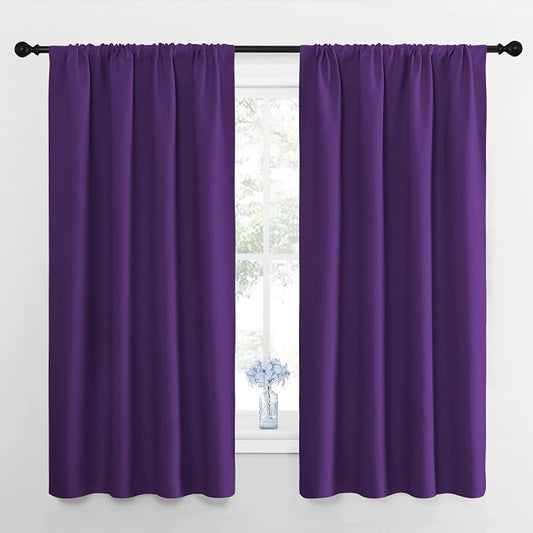 NICETOWN RV Blackout Curtains for Camper Windows, Royal Purple, Short Blackout by NICETOWN