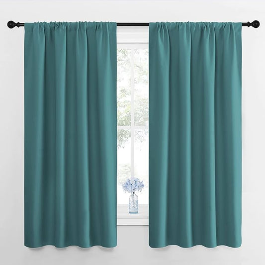 NICETOWN RV Blackout Curtains for Camper Windows, Sea Teal, Short Blackout by NICETOWN