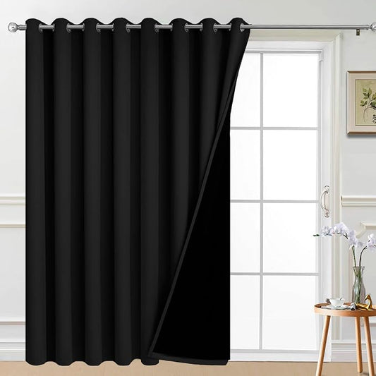 Yakamok 100% Blackout Thermal Insulated Sliding Door Curtains, Noise Reducing by Yakamok
