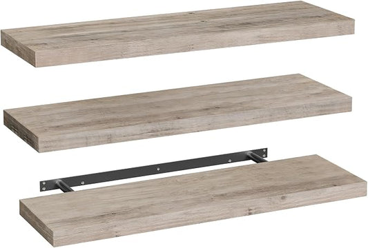RALGEND Floating Shelves for Wall, 1.5" Thick Wall Shelf Set of 3 by RALGEND