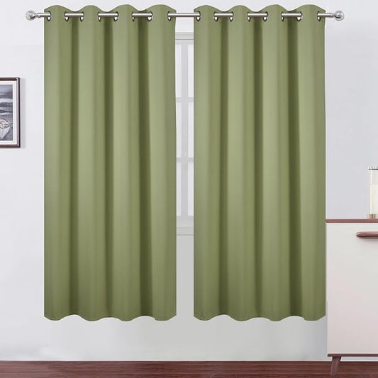 LEMOMO Sage Green Thermal Blackout Curtains/52 x 72 Inch/Set of 2 Panels Room by Lemomo