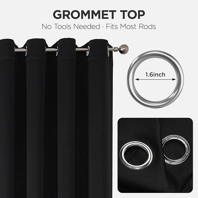 Joydeco Blackout Door Curtain for Doorway Privacy 108 Inches Long, Grommet - Image 9